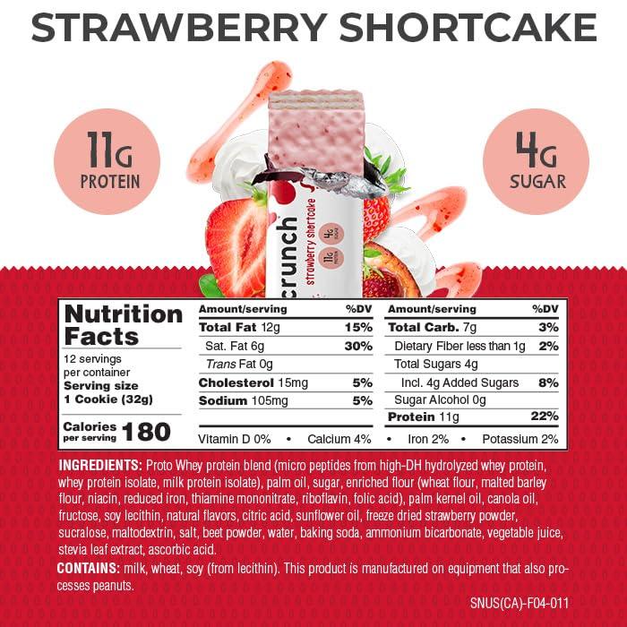 image:imagePower Crunch Kids Protein Wafer Bars High Protein Snacks with Delicious Taste Birthday Cake 113 Ounce 12 CountStrawberry Shortcake