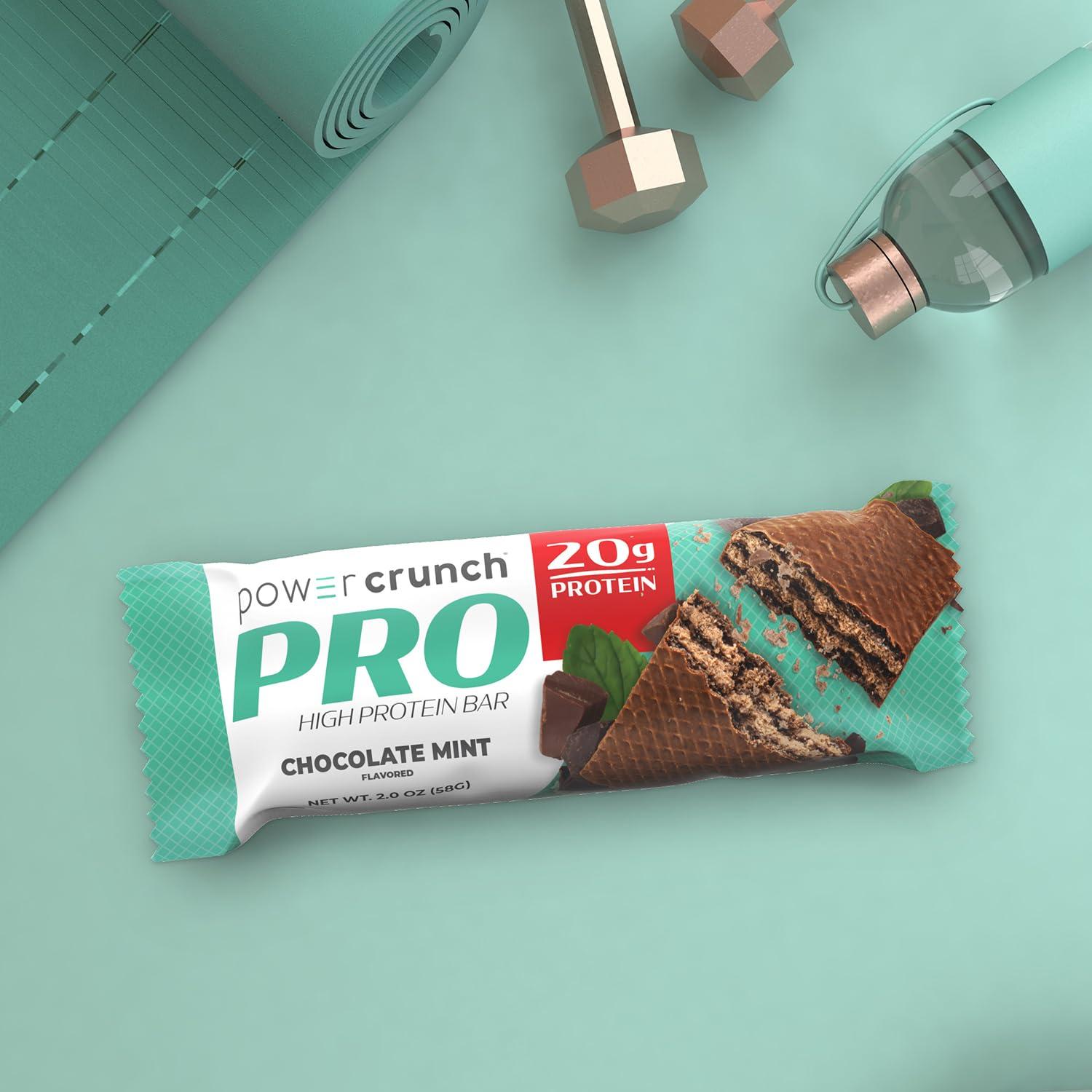 image:imagePower Crunch PRO Protein Wafer Bars High Protein Snacks with Delicious Taste Chocolate Mint 20 Ounce 4 Count
