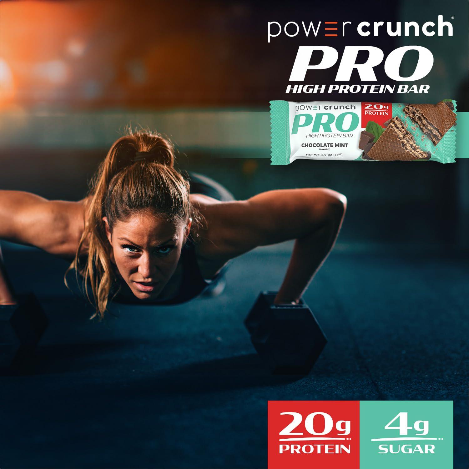 image:imagePower Crunch PRO Protein Wafer Bars High Protein Snacks with Delicious Taste Chocolate Mint 20 Ounce 4 Count