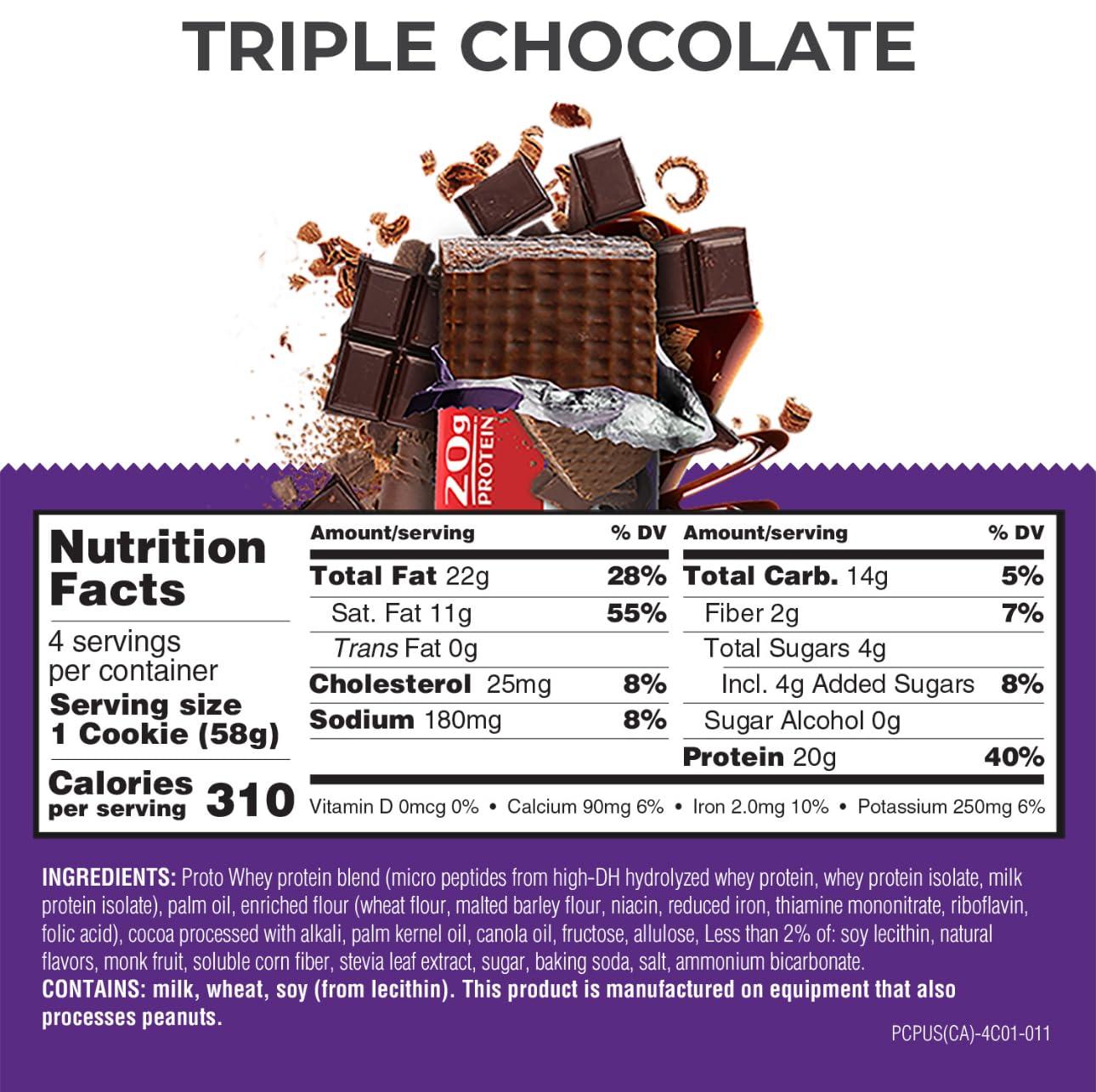 image:imagePower Crunch PRO Protein Wafer Bars High Protein Snacks with Delicious Taste Triple Chocolate 20 Ounce 4 Count1 Count Pack of 4