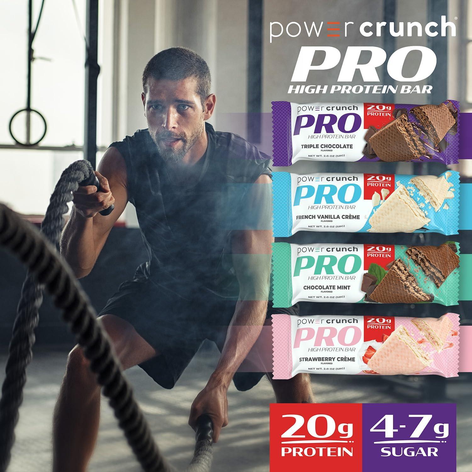 image:imagePower Crunch PRO Protein Wafer Bars Variety Pack in 4 Flavors 20 Ounce Bars 16 Count High Protein