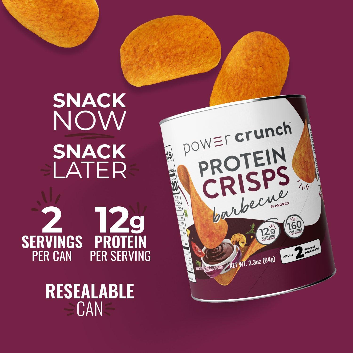 image:imagePower Crunch Protein CRISPS a Potato Style Protein Chip BBQ 12g of protein 105 ounces per serving Pack of 6