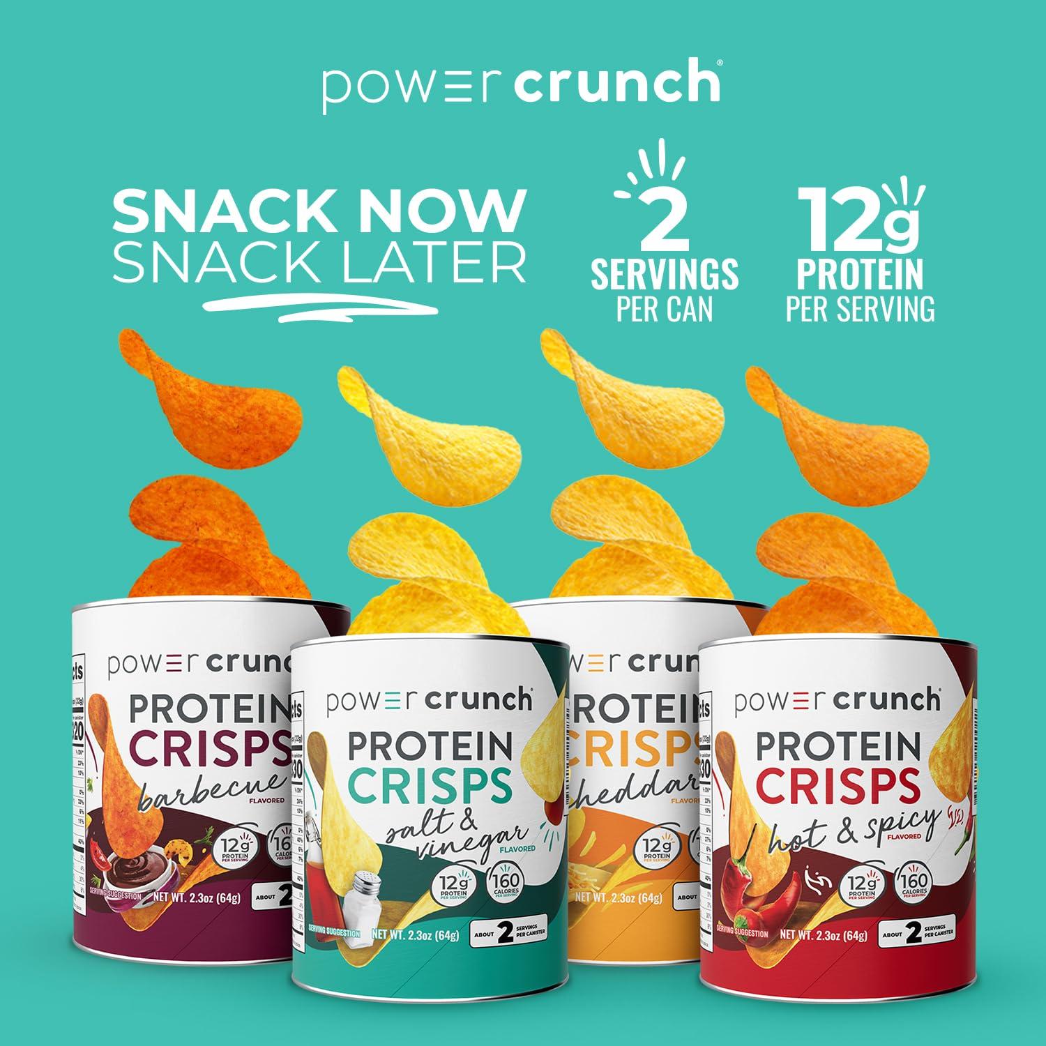 image:imagePower Crunch Protein CRISPS a Potato Style Protein Chip Cheddar 12g of protein 105 ounces per serving Pack of 6