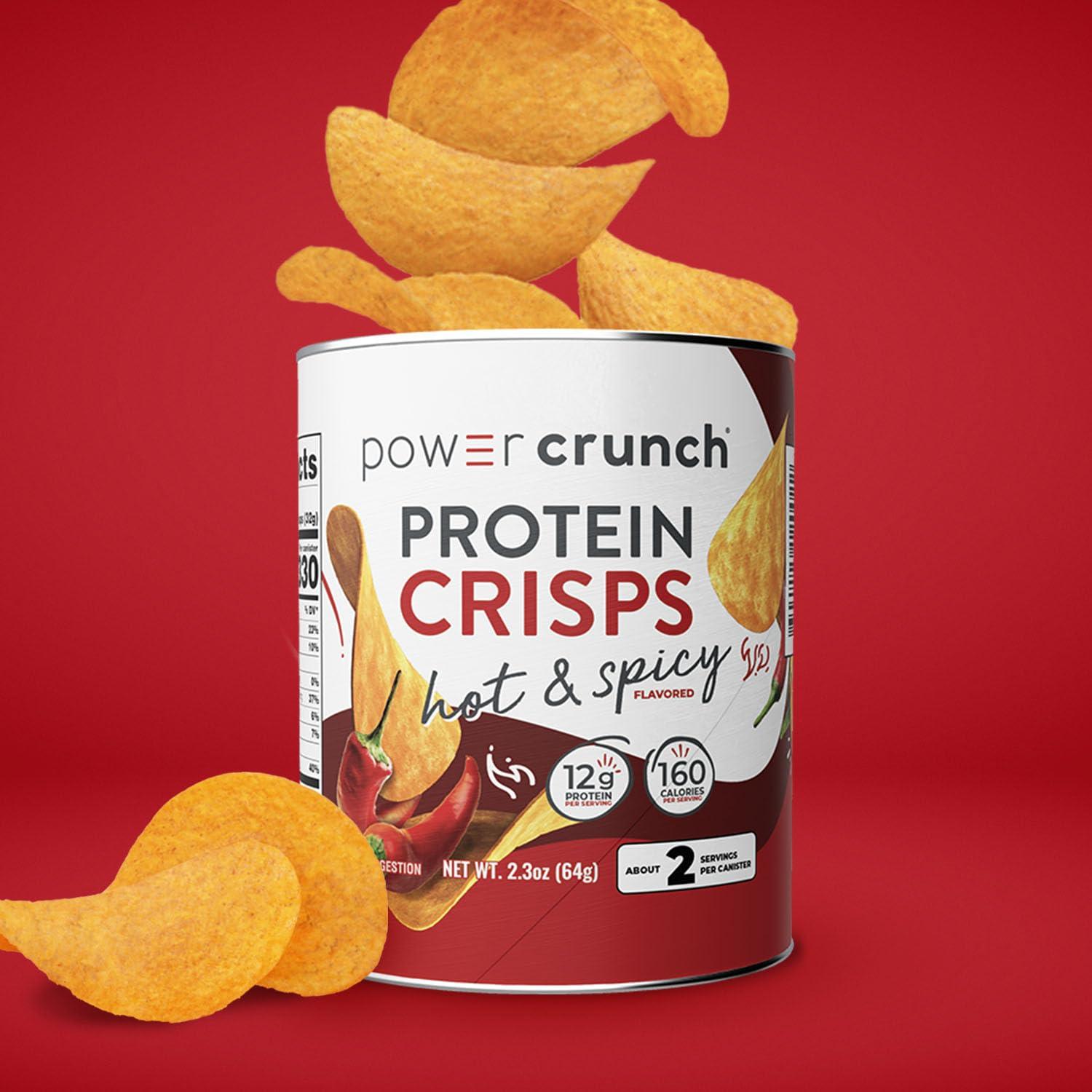 image:imagePower Crunch Protein CRISPS a Potato Style Protein Chip Hot amp Spicy 12g of protein 105 ounces per serving Pack of 6