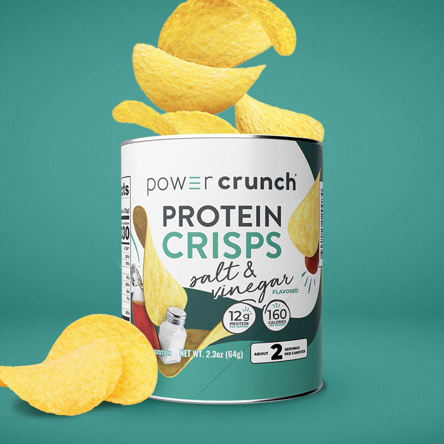 image:imagePower Crunch Protein CRISPS a Potato Style Protein Chip Salt amp Vinegar 12g of protein 105 ounces per serving Pack of 6
