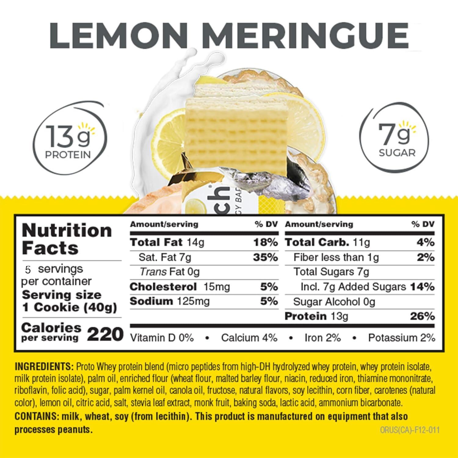 image:imagePower Crunch Protein Wafer Bars High Protein Snacks with Delicious Taste Lemon Meringue 14 Ounce 5 Count1 Count Pack of 5