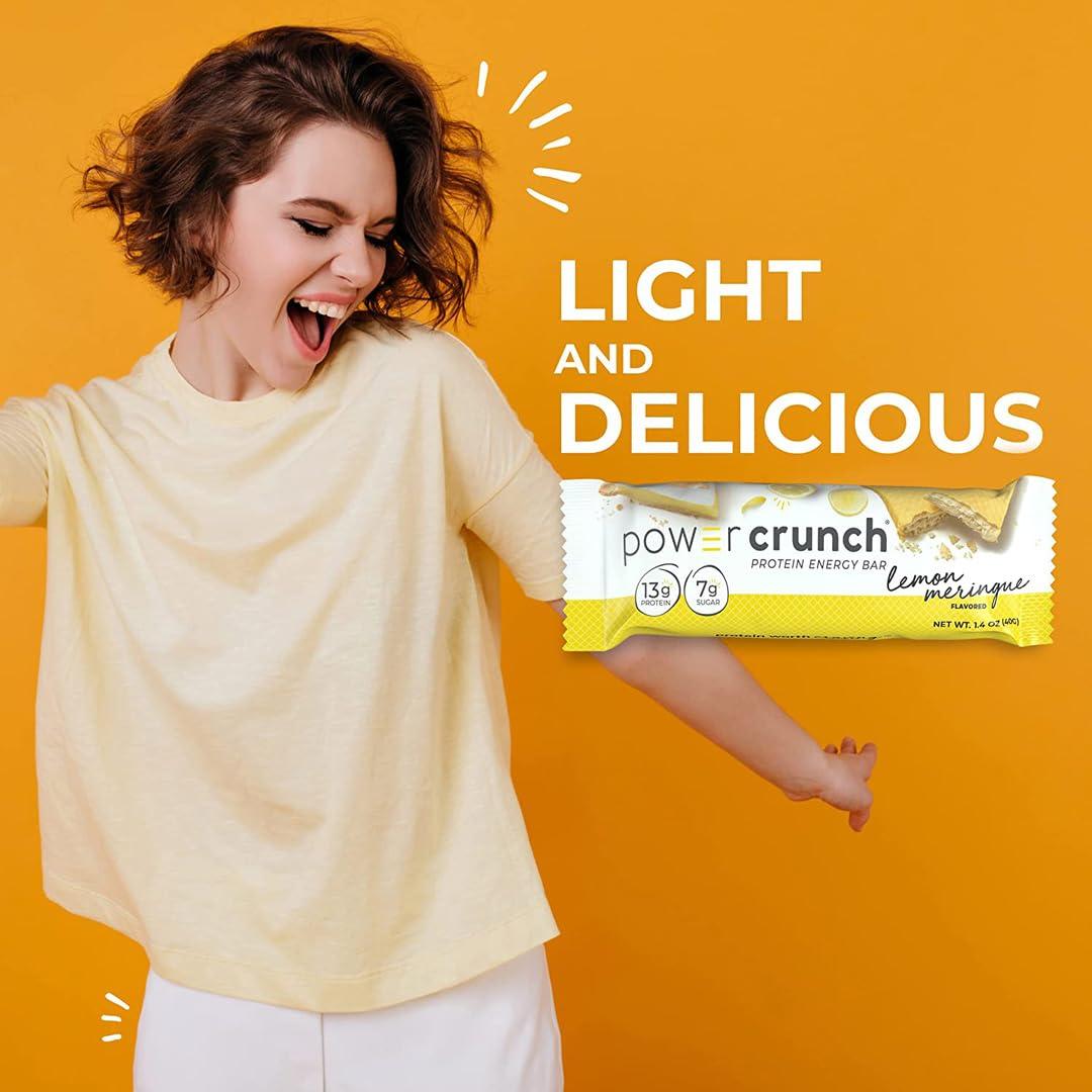 image:imagePower Crunch Protein Wafer Bars High Protein Snacks with Delicious Taste Lemon Meringue 14 Ounce 5 Count1 Count Pack of 5