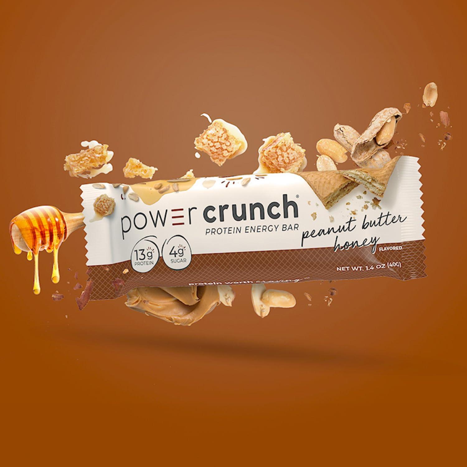 image:imagePower Crunch Protein Wafer Bars High Protein Snacks with Delicious Taste Peanut Butter Honey 14 Ounce 12 Count