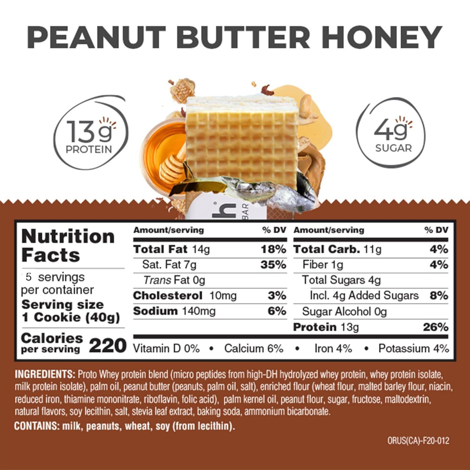 image:imagePower Crunch Protein Wafer Bars High Protein Snacks with Delicious Taste Peanut Butter Honey 14 Ounce 5 Count1 Count Pack of 5