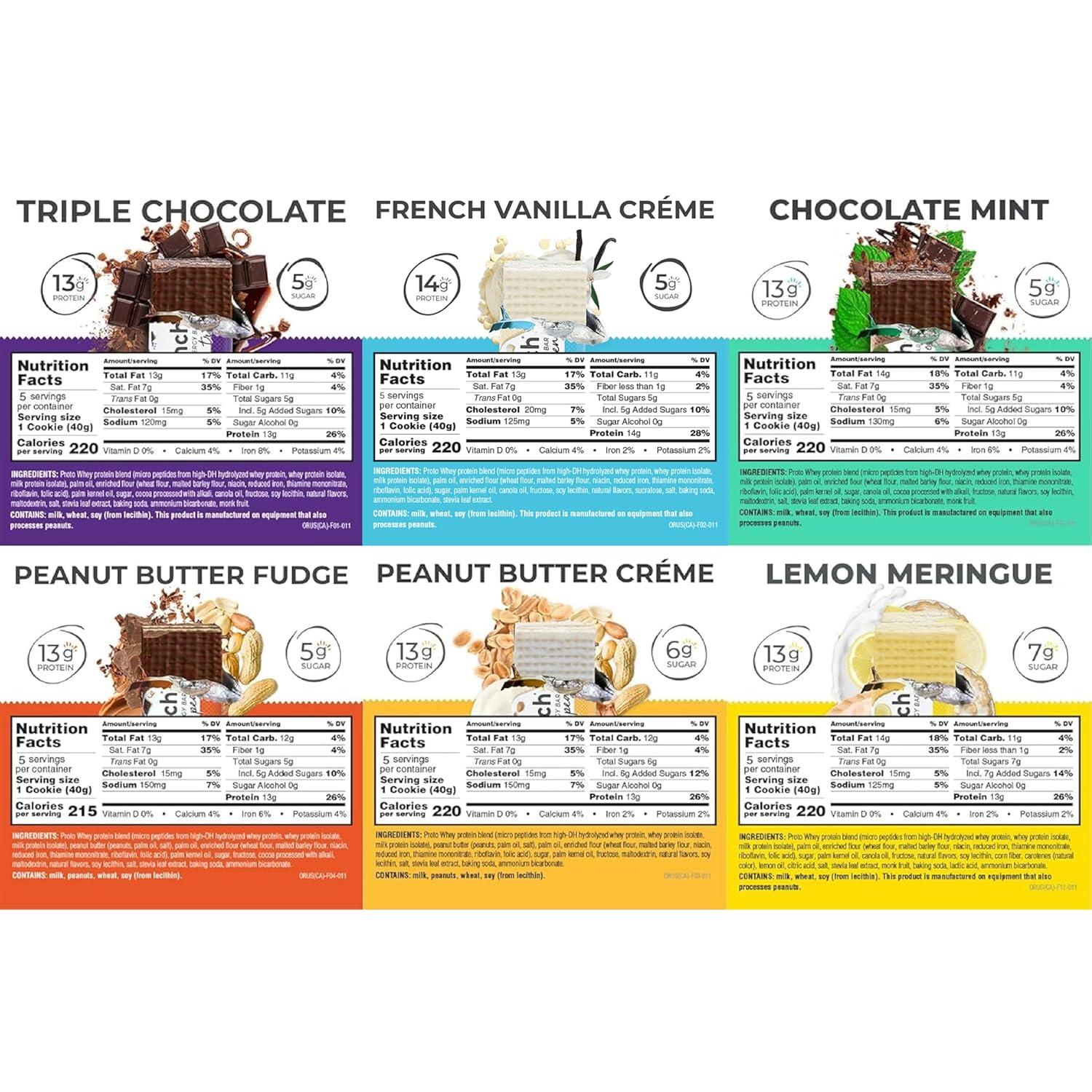 image:imagePower Crunch Protein Wafer Bars Variety Pack in 6 Flavors 14 Ounce Bars 30 Count High Protein Snacks with Delicious Taste30 Count Variety Pack