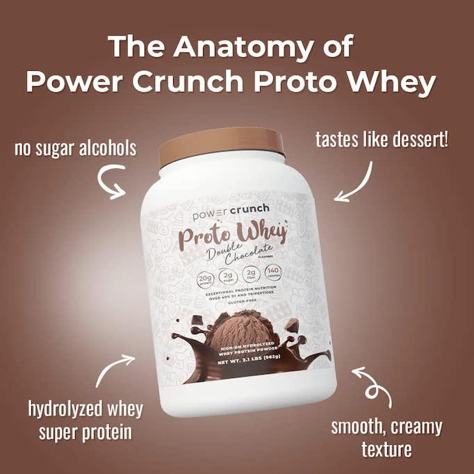 image:imagePower Crunch Proto Whey Double Chocolate Protein Powder 20g Protein 26 Servings 1 Container of 21 LBS 962 g