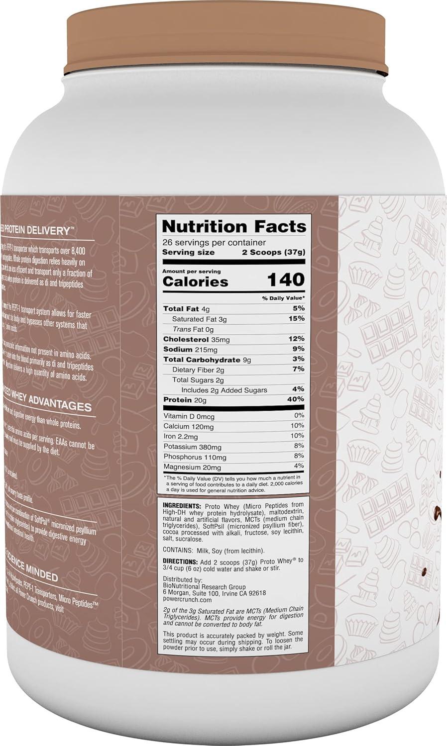 image:imagePower Crunch Proto Whey Double Chocolate Protein Powder 20g Protein 26 Servings 1 Container of 21 LBS 962 g