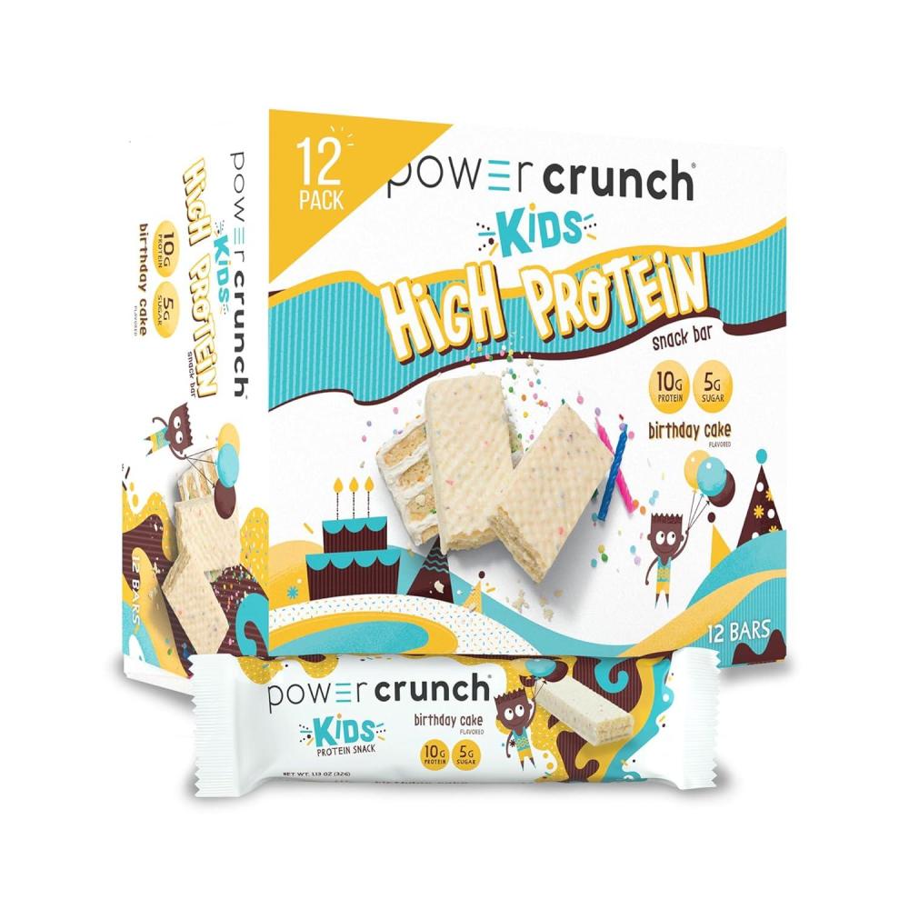image:imagePower Crunch Kids Protein Wafer Bars High Protein Snacks with Delicious Taste Birthday Cake 113 Ounce 12 CountBirthday Cake