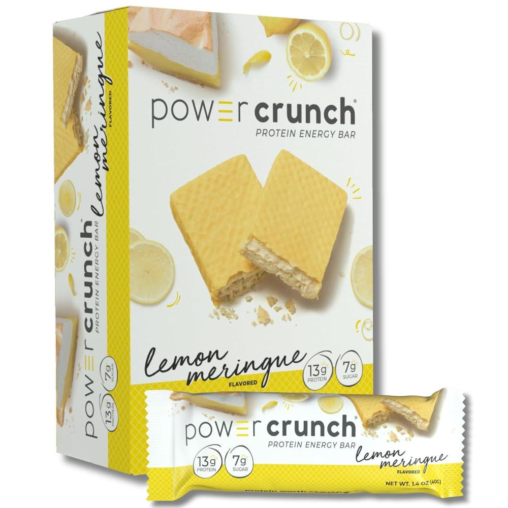 image:imagePower Crunch Protein Wafer Bars High Protein Snacks with Delicious Taste Lemon Meringue 14 Ounce 5 Count1 Count Pack of 5
