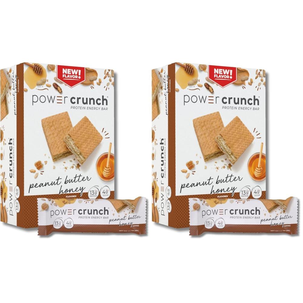 image:imagePower Crunch Protein Wafer Bars High Protein Snacks with Delicious Taste Peanut Butter Honey 14 Ounce 5 Count1 Count Pack of 10