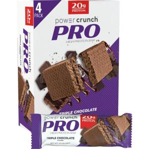 image:imagePower Crunch PRO Protein Wafer Bars High Protein Snacks with Delicious Taste Triple Chocolate 20 Ounce 4 Count1 Count Pack of 4