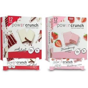 image:imagePower Crunch Whey Protein Bars High Protein Snacks with Delicious Taste Strawberry Crme amp Red Velvet 14 Ounce 24 Count