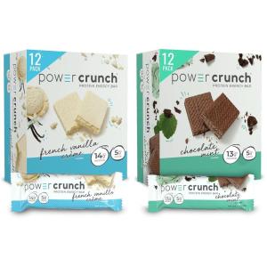 image:imagePower Crunch Whey Protein Bars High Protein Snacks with Delicious Taste Variety Pack French Vanilla amp Chocolate Mint 14 Ounce 24 Count